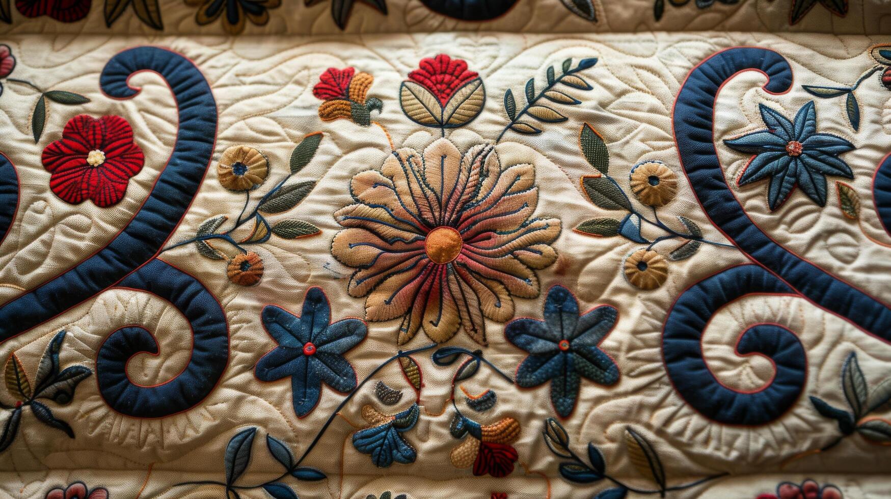 Close Up View of Quilted Material photo