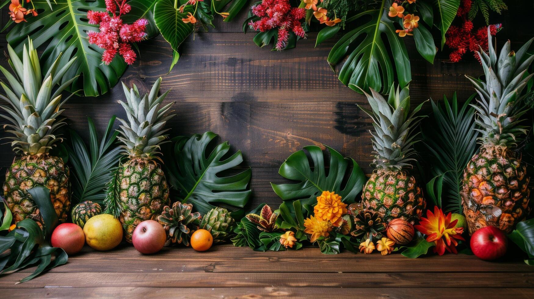 AI generated Abundant Variety of Fruit on Table photo