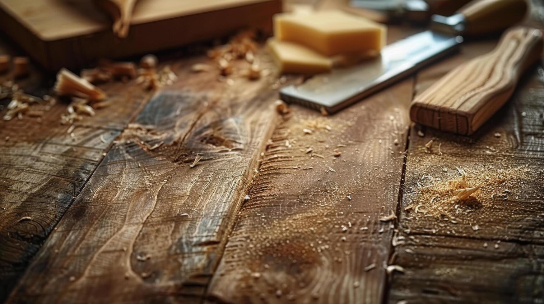 AI generated Wooden Table Covered With Various Types of Cheese photo