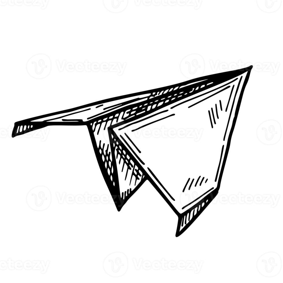A simple line drawing of a paper airplane, conveying the concepts of creativity, communication, and lightness photo