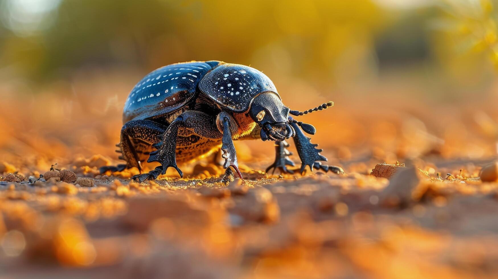 Close Up of Bug on Dirt Ground photo
