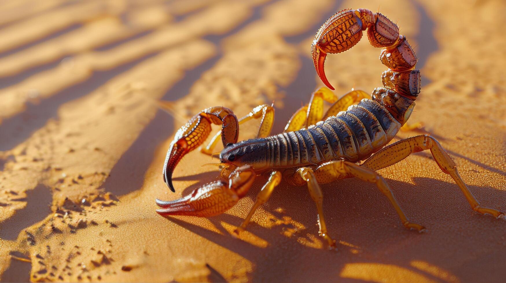 Scorpion Observing Surroundings on Sandy Terrain photo