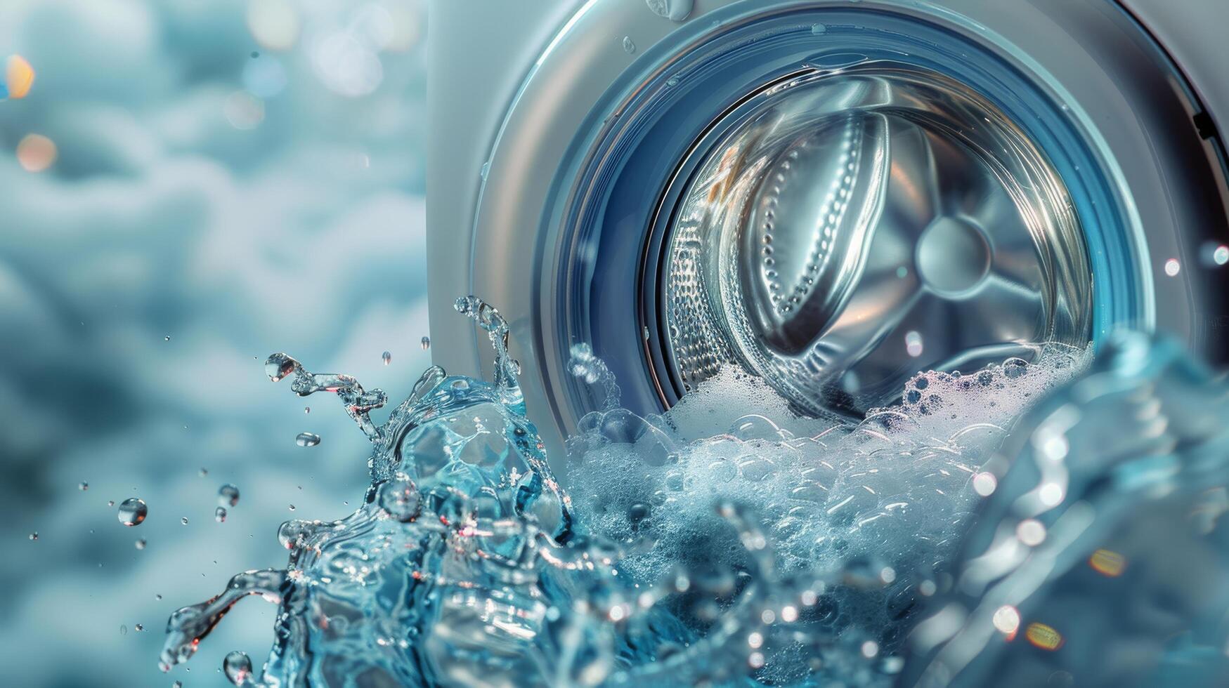 Water Overflowing From Washing Machine 43175625 Stock Photo at Vecteezy