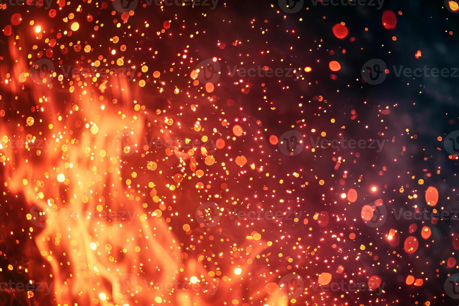AI generated Fiery Sparks in Night Sky photo