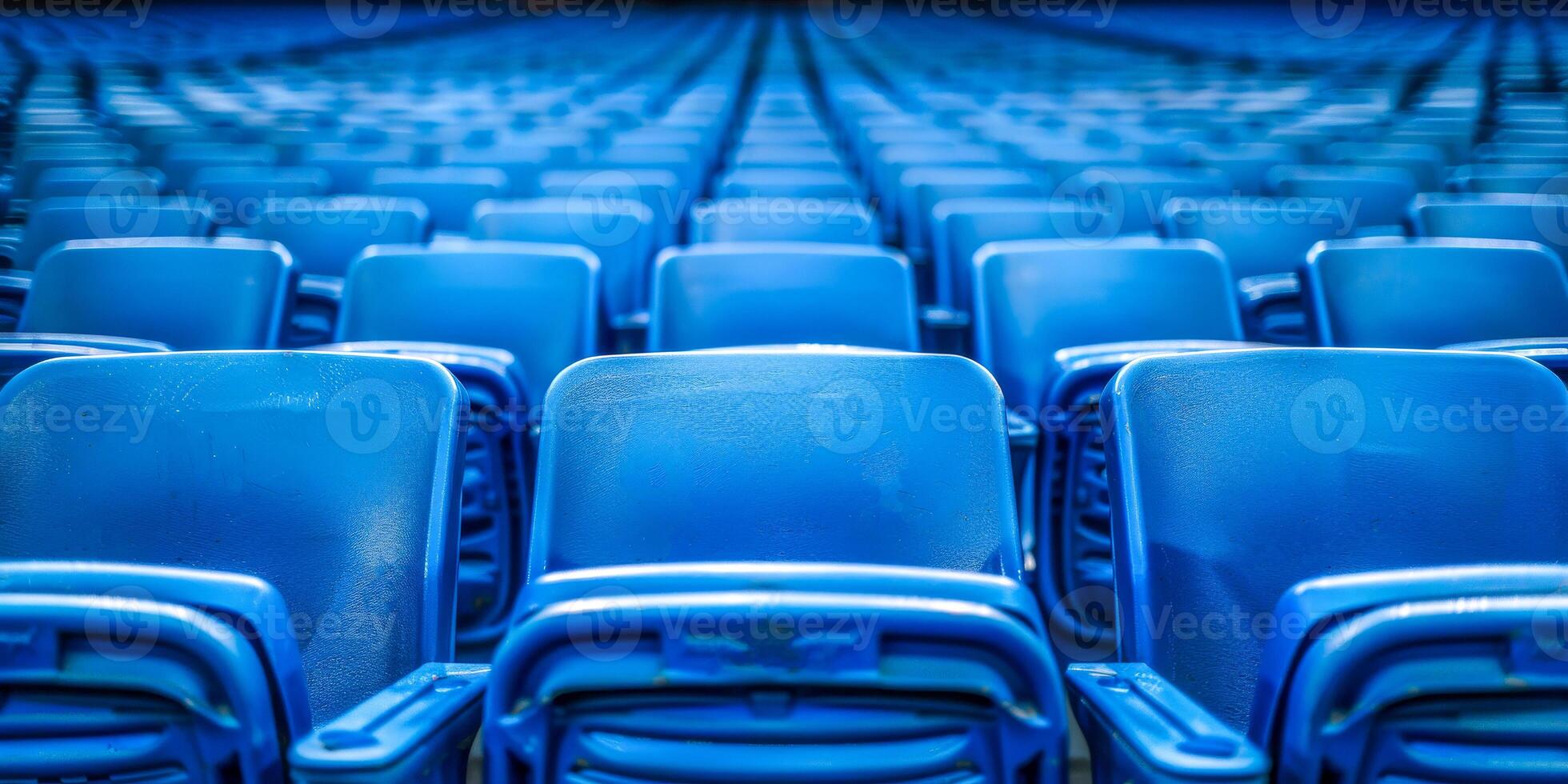 Repetitive Pattern of Empty Blue Stadium Seats, Sports Venue photo