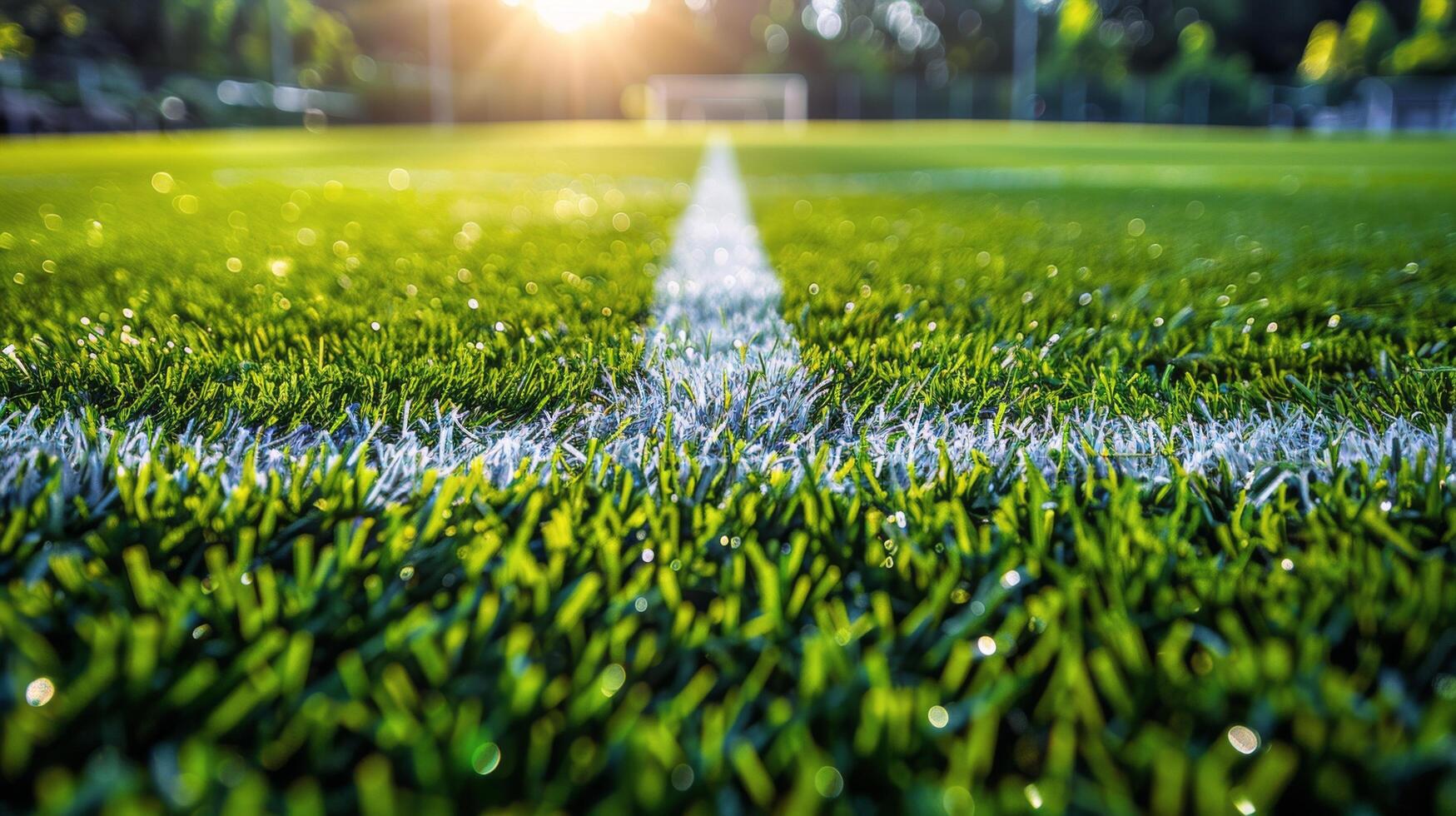 Green Grass Field With White Line photo