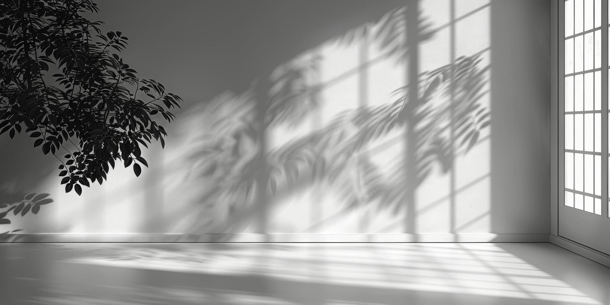 Tree Casts Shadow on Wall photo