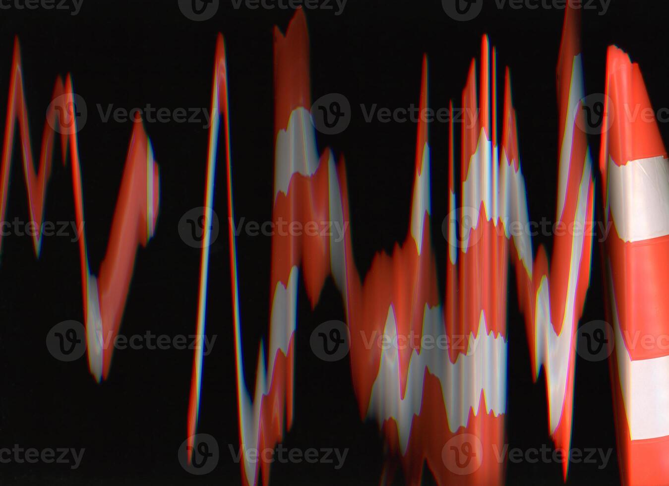 abstract background with traffic cone photo