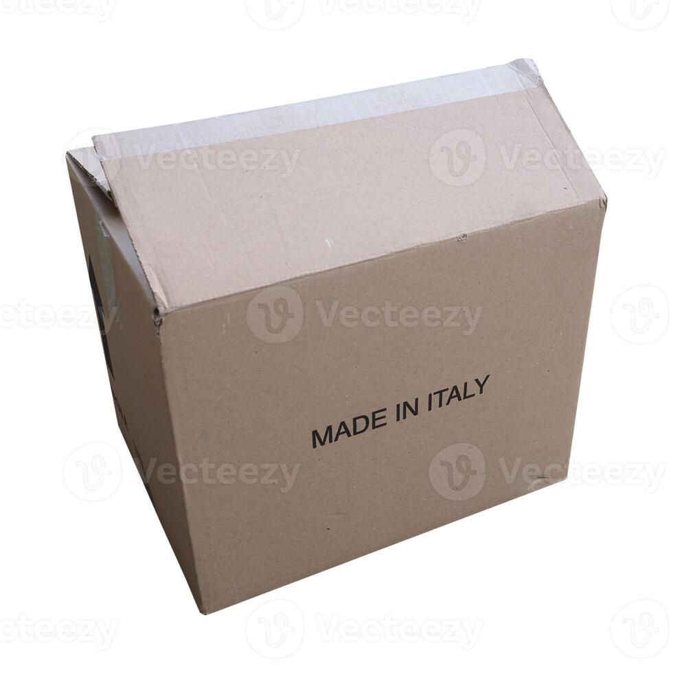 made in italy box isolated over white photo