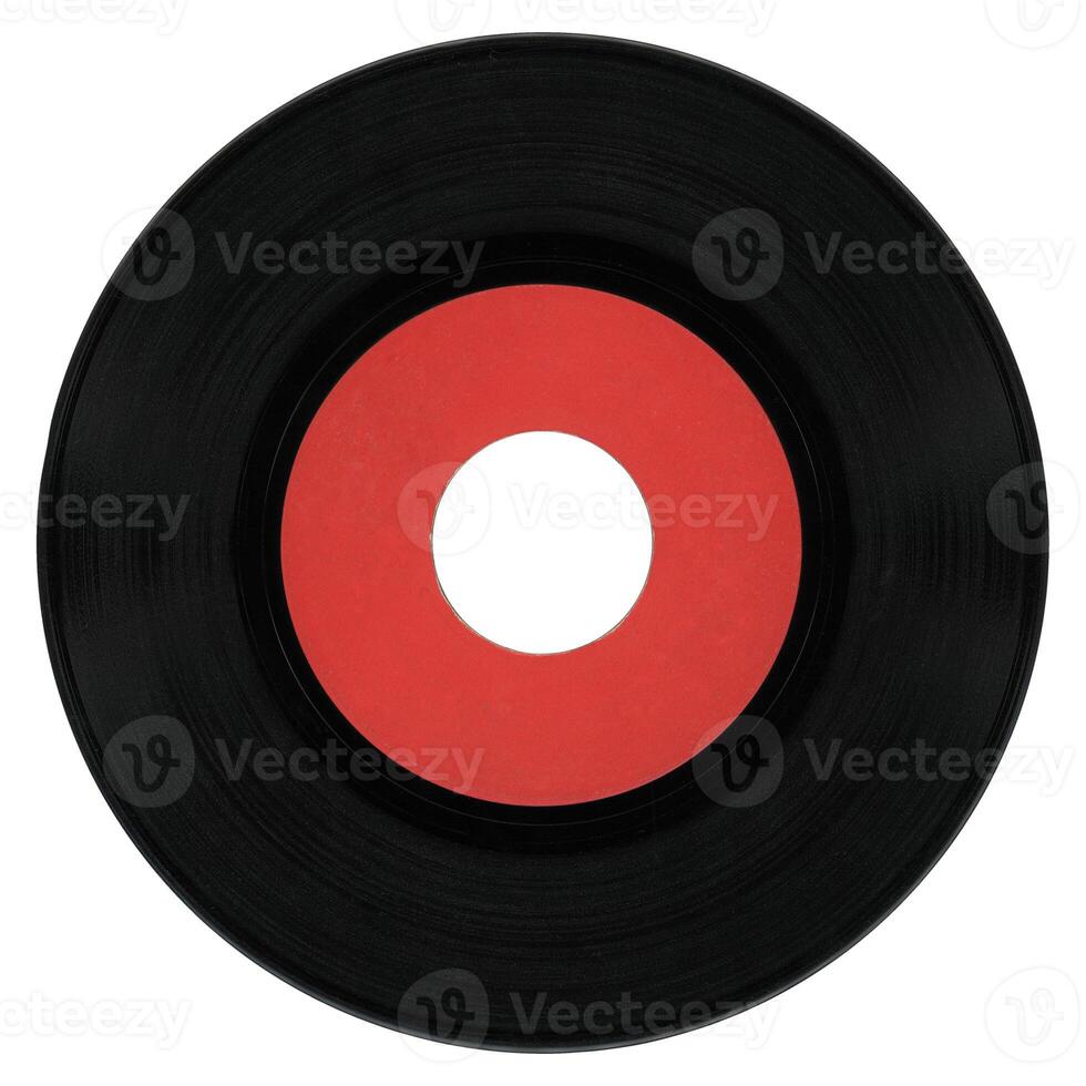 vinyl record orange label isolated over white photo