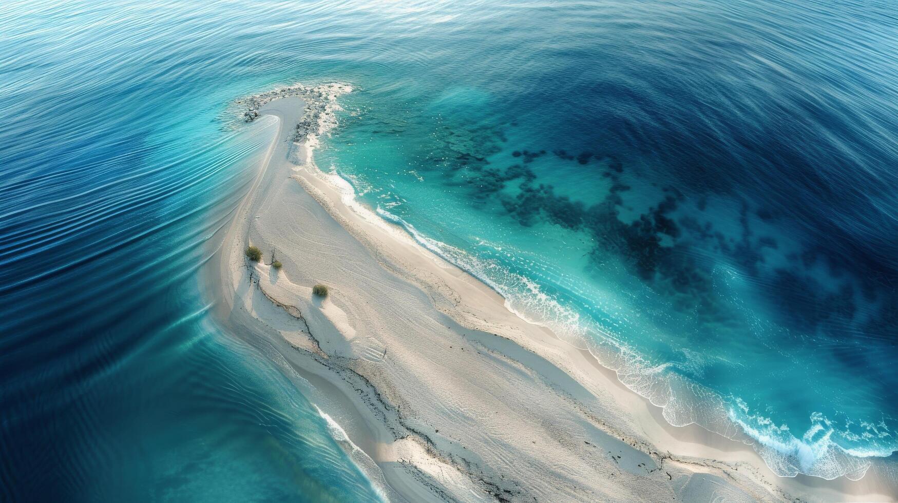 Aerial View of a Beach With Waves and Sand photo
