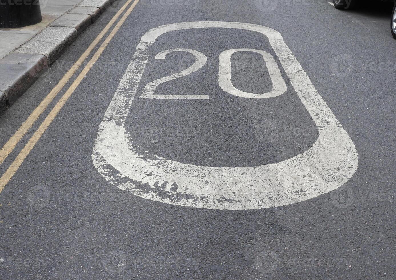 20 mph speed limit sign photo