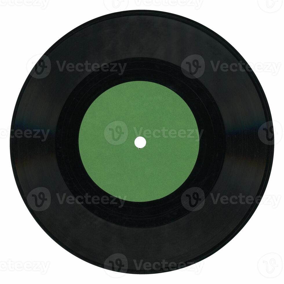 vinyl record green label isolated over white photo