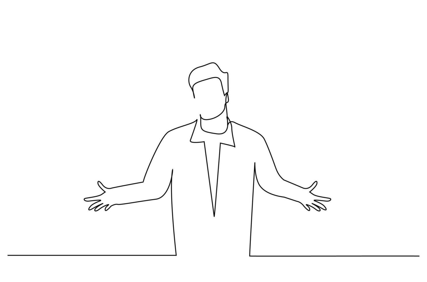 businessman boss is talking making a statement business life one line art design vector