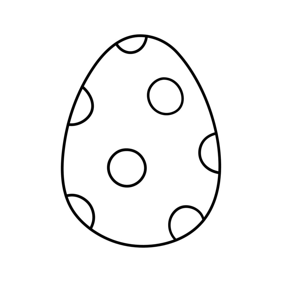 Cute decorated Easter egg isolated on white background. hand-drawn illustration in doodle style. Perfect for holiday designs, cards, logo, decorations. vector