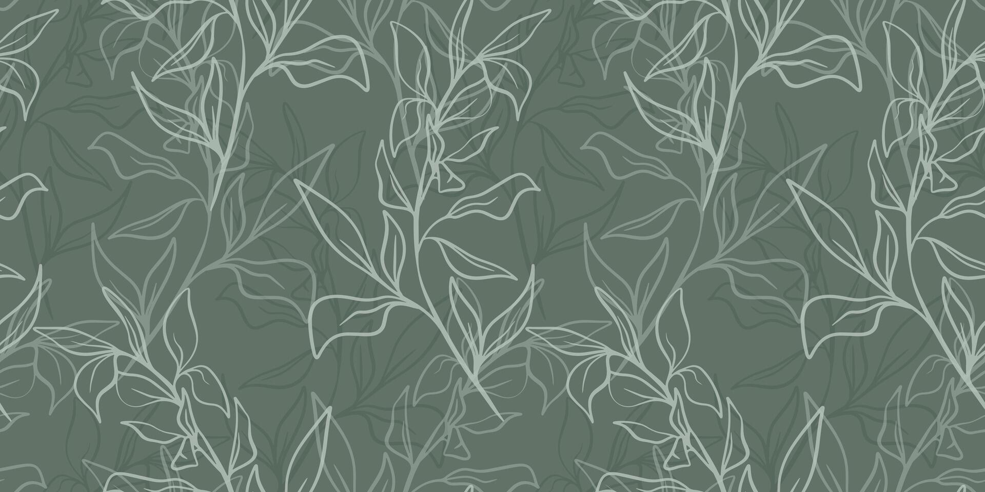 Hand drawn seamless pattern with eucalyptus leaves and branches in cute rustic style. vector