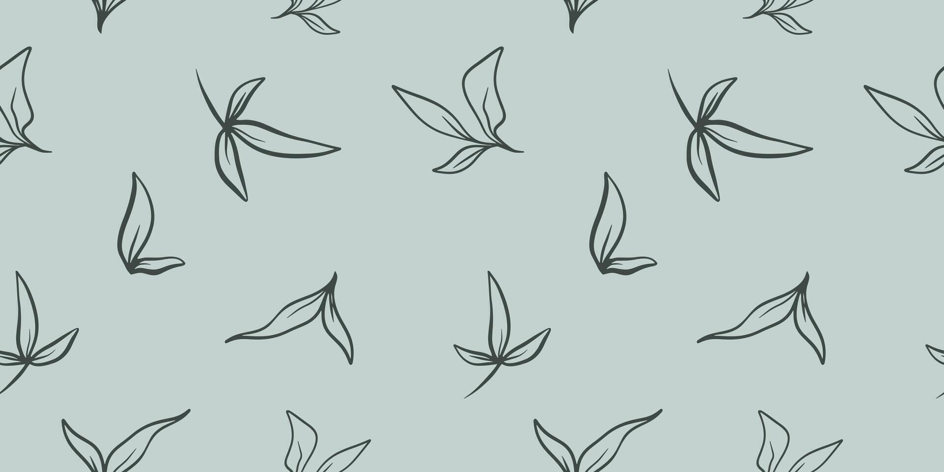 Hand drawn seamless pattern with eucalyptus leaves and branches in cute rustic style. vector
