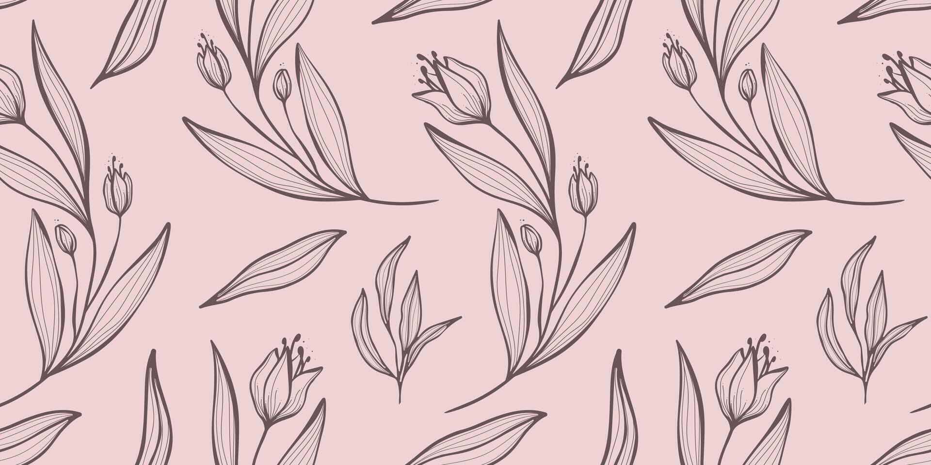 Hand drawn seamless pattern with eucalyptus leaves and branches in cute rustic style. vector