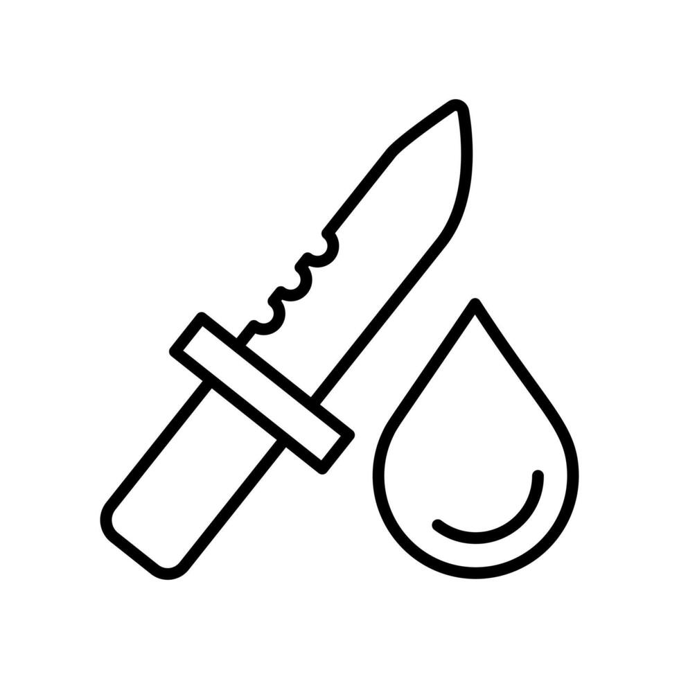 court case of sharp weapons, knives, and daggers. icon - Law and Justice. vector