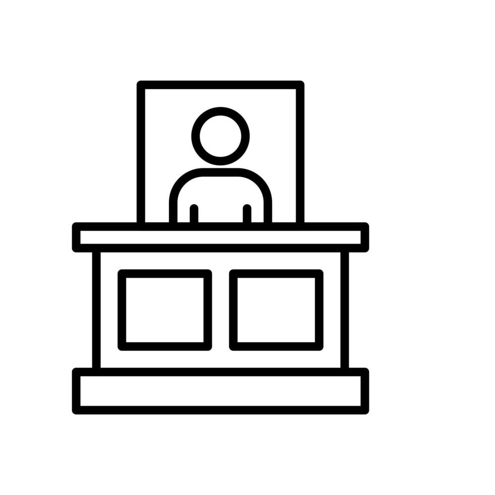 Judge in Court icon - Law and Justice. vector