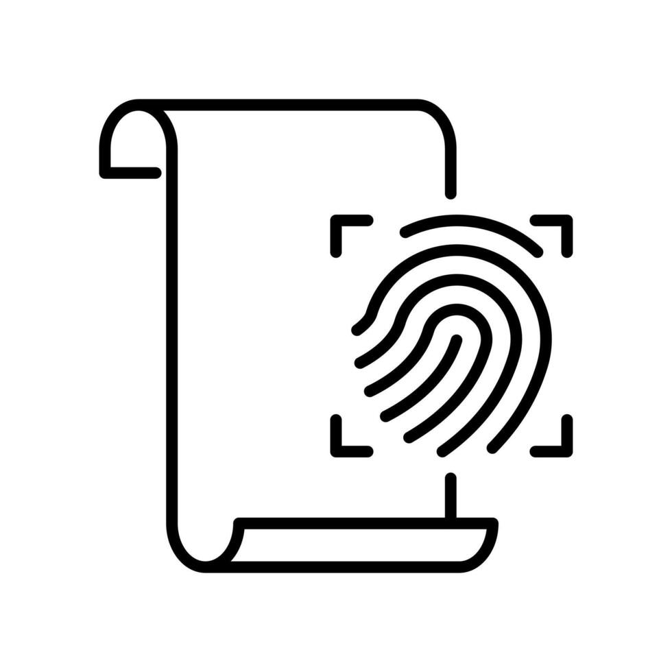 Thumbs print paper record icon from Criminal law and justice collection vector