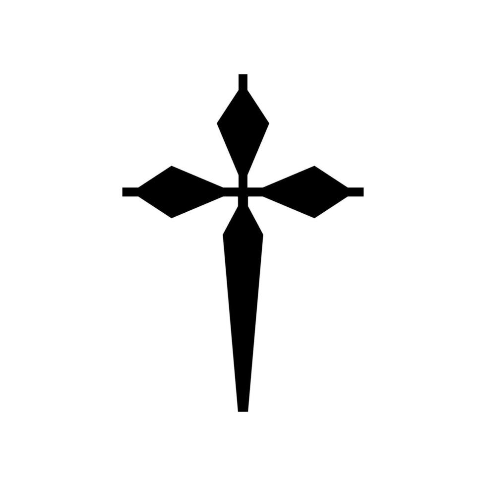 Religious cross on white background vector