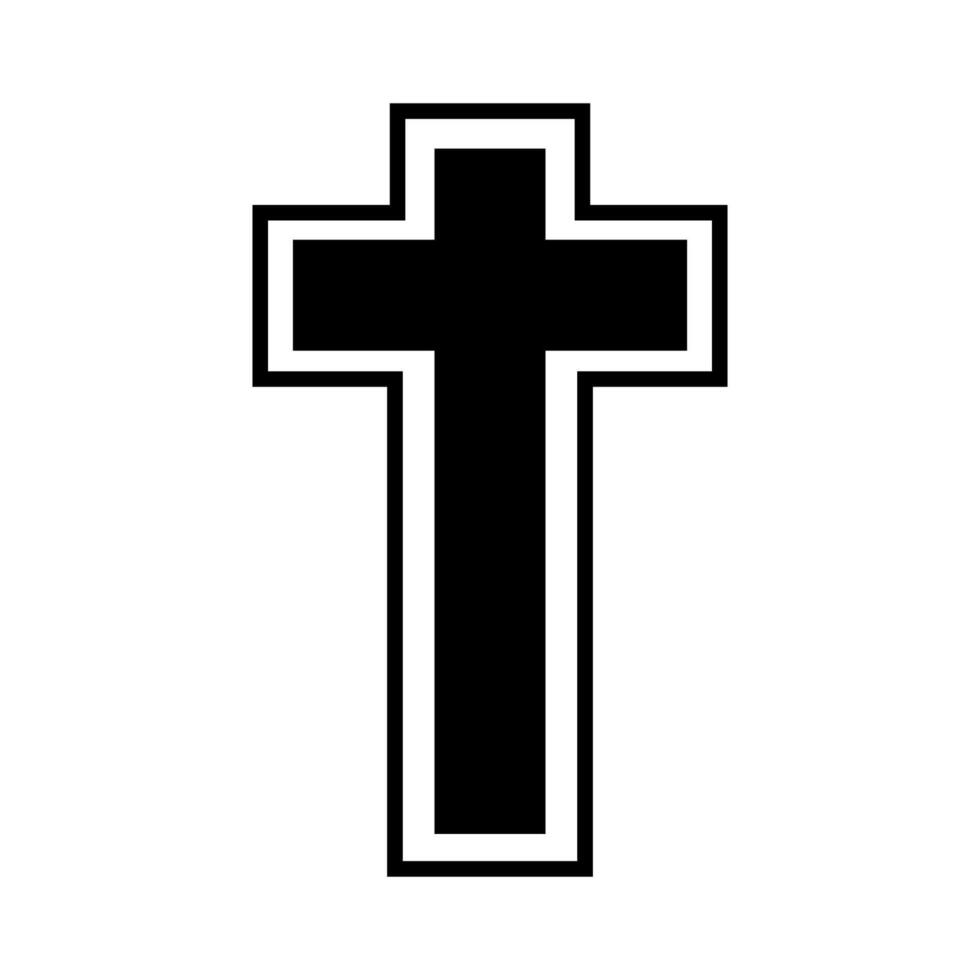 Religious cross on white background vector