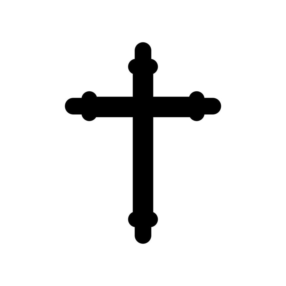 Religious cross on white background vector