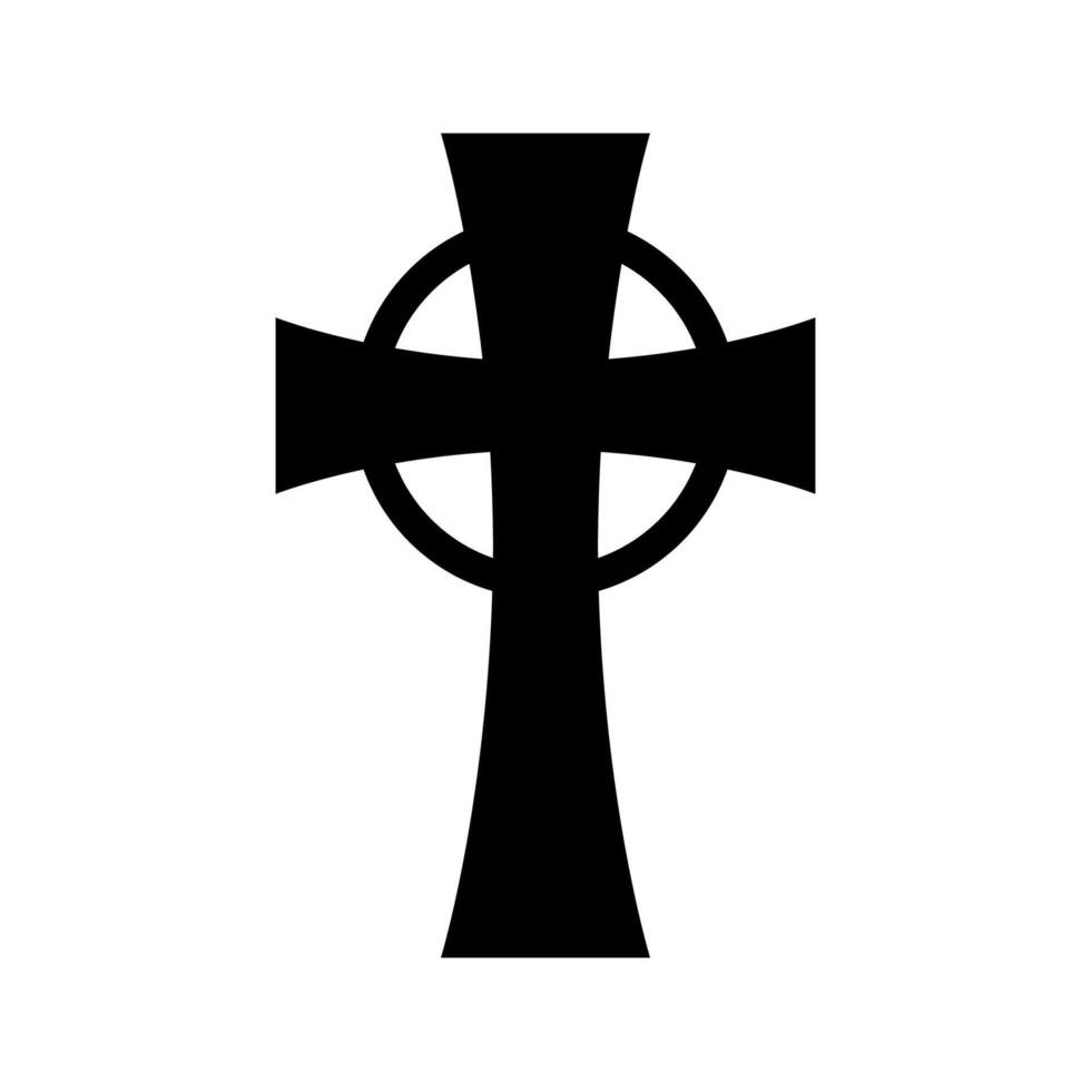 Religious cross on white background vector