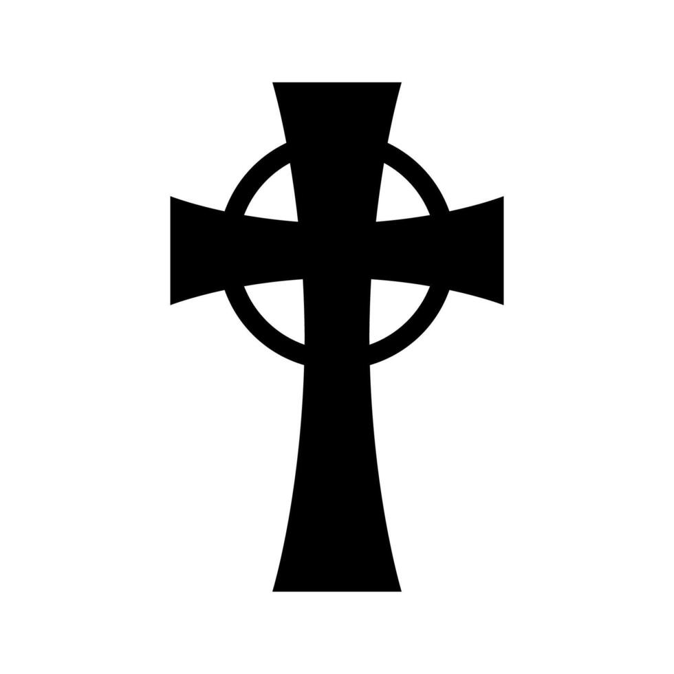 Religious cross on white background vector