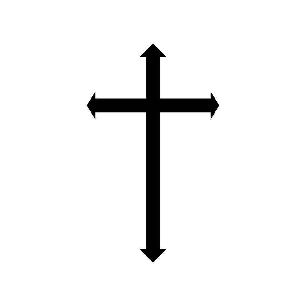 Religious cross on white background vector