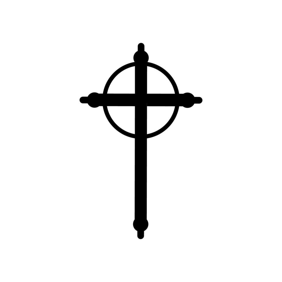 Religious cross on white background vector