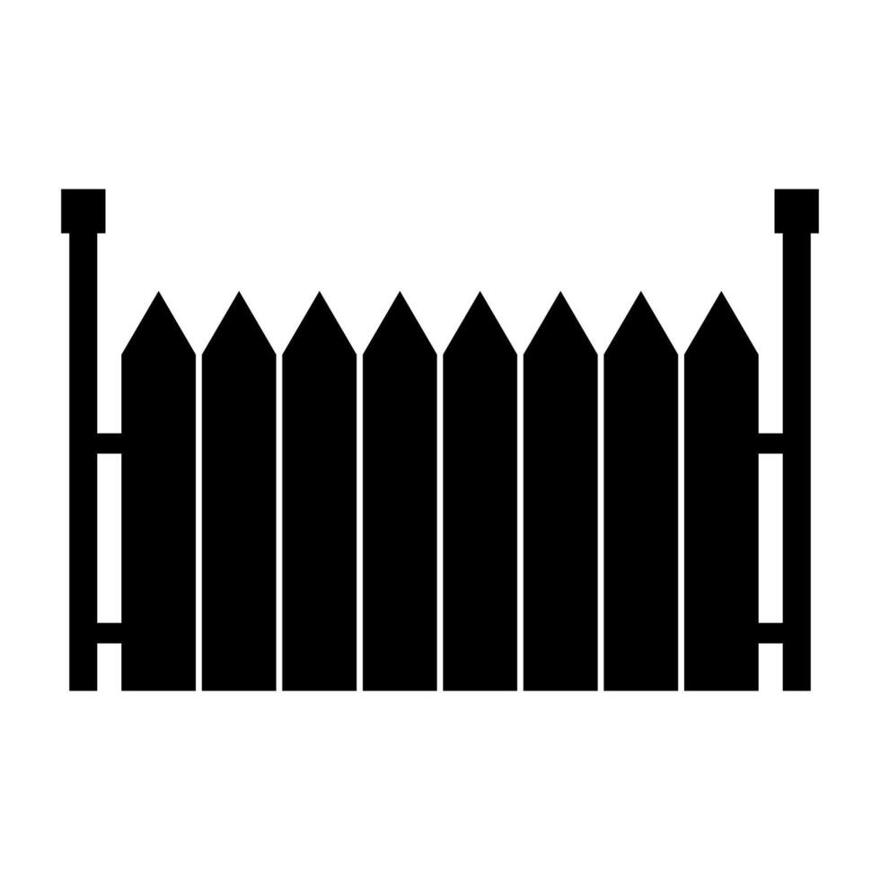 Fence gate icon on white background vector