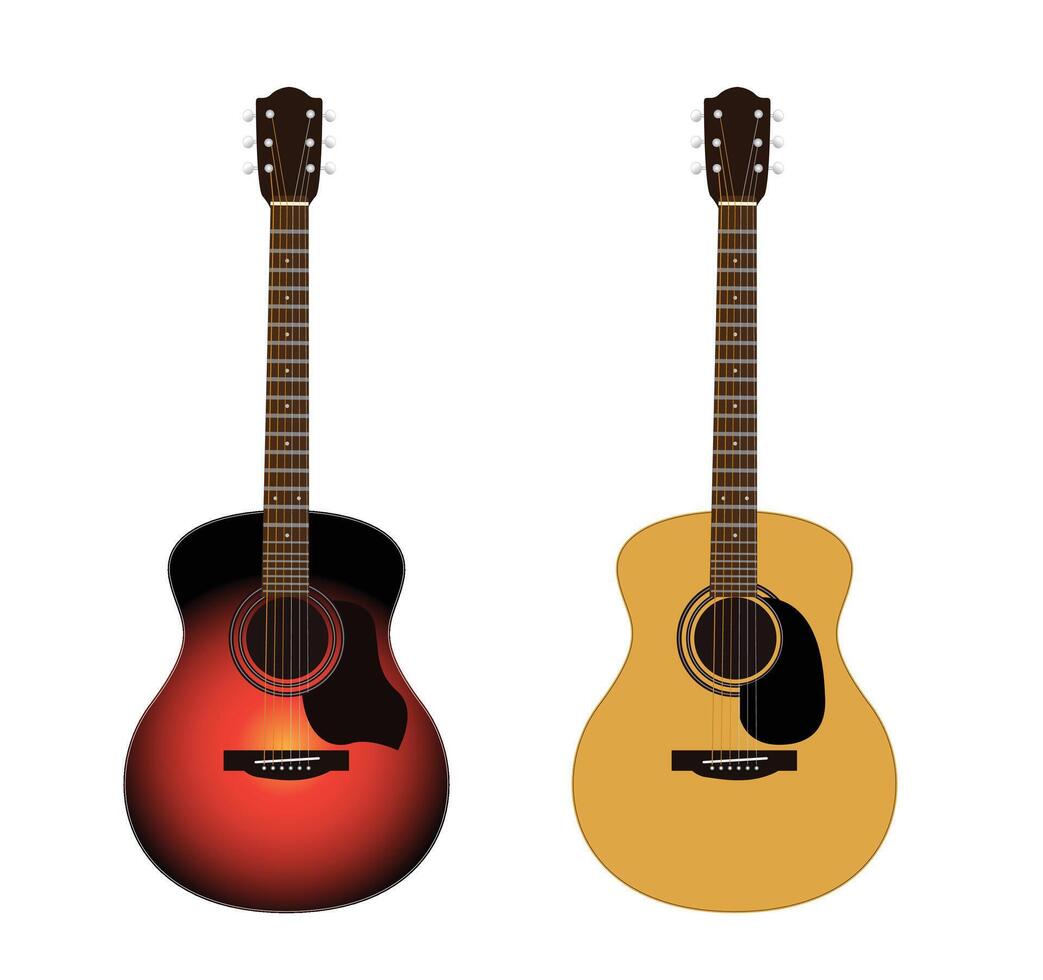 acústico guitarras aislado en blanco antecedentes. americano guitarras, ilustración vector