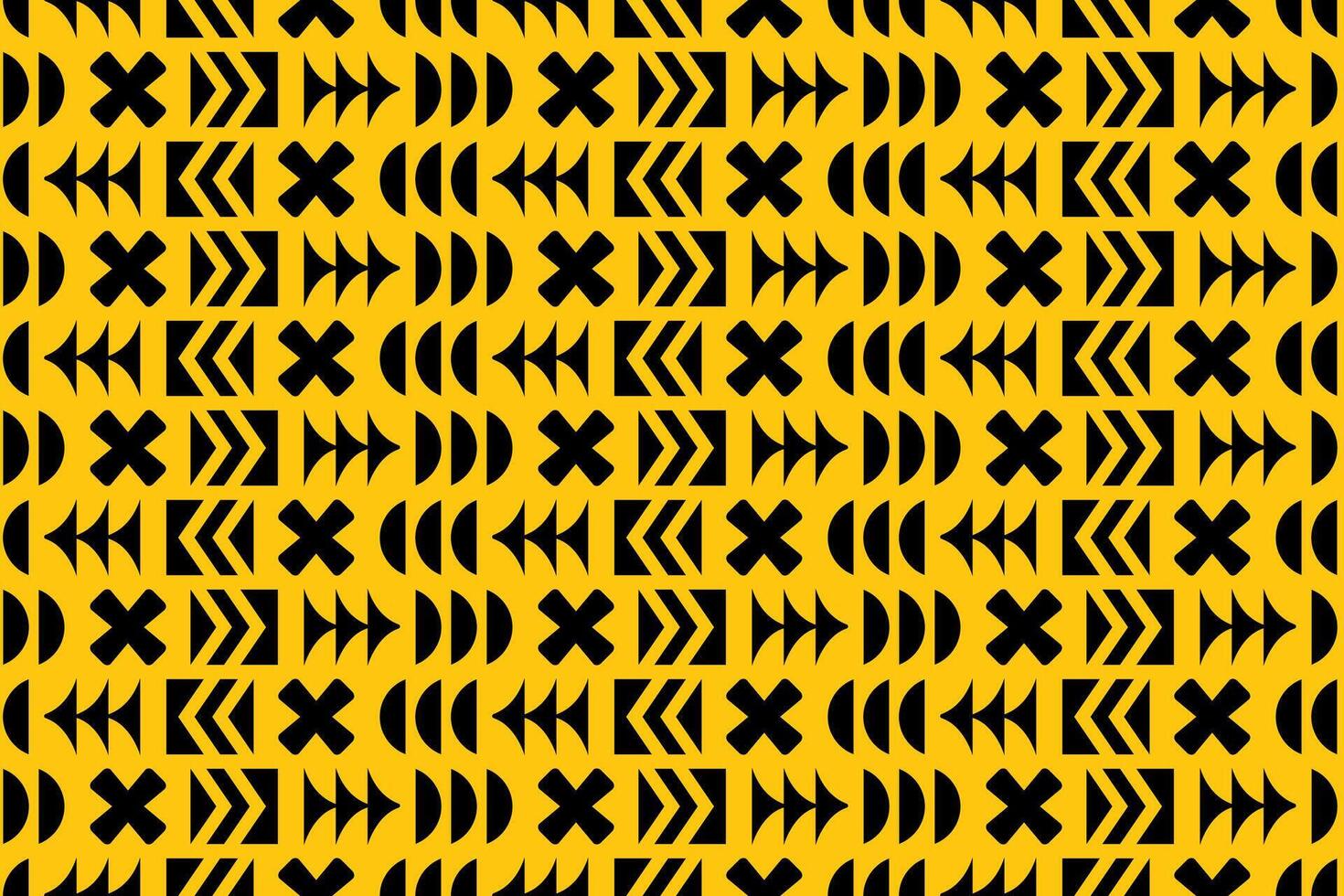 Abstract seamless geometric pattern in black and yellow colors. Simple minimalistic modern repeating pattern with flat geometric elements. vector