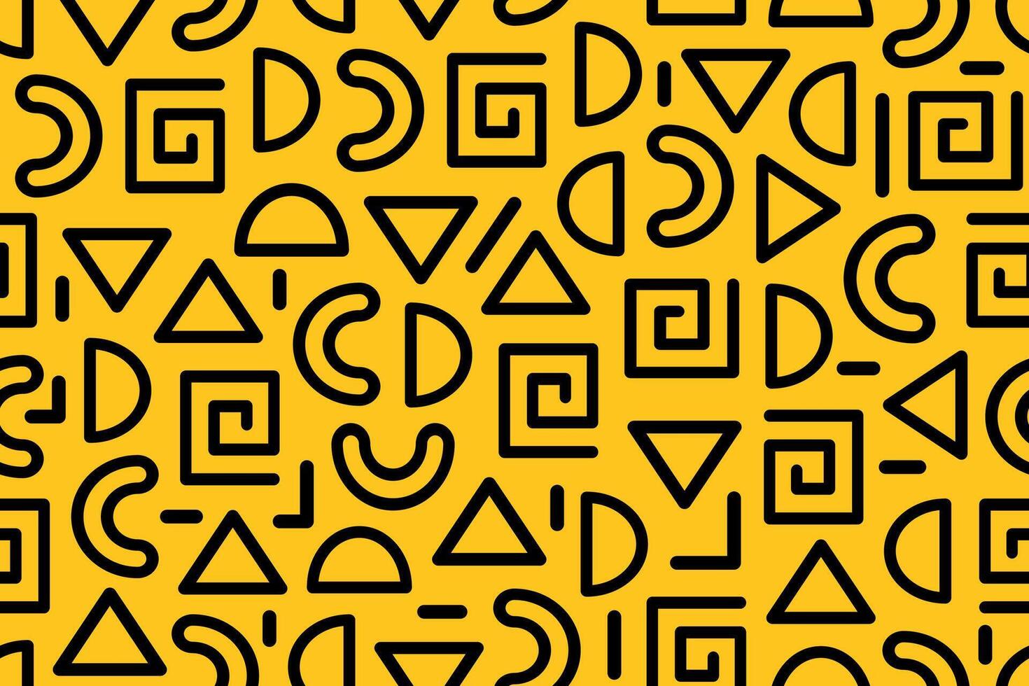 Abstract seamless geometric pattern in black and yellow colors. Simple minimalistic modern repeating pattern with flat geometric elements. vector