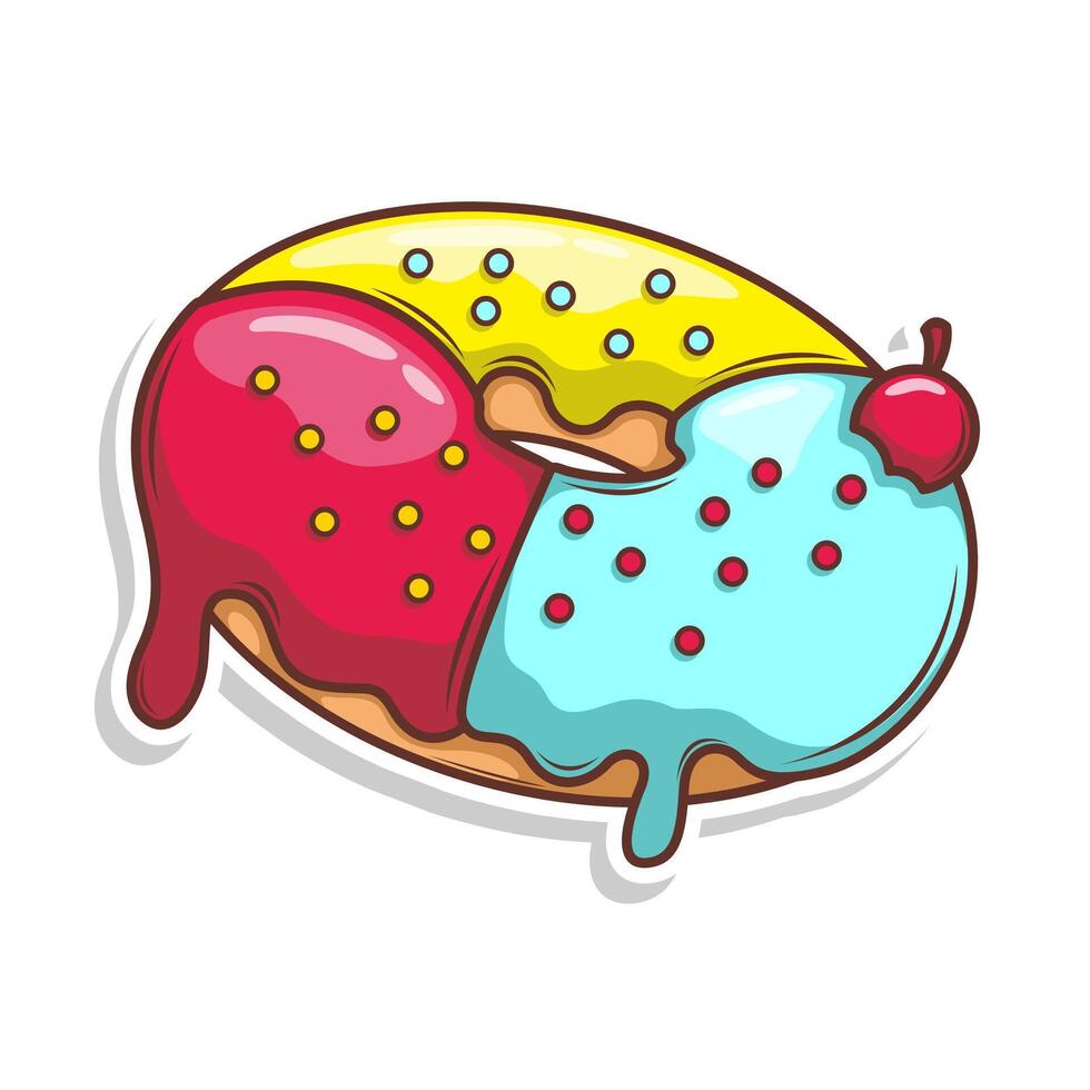 Delicious donut illustration vector