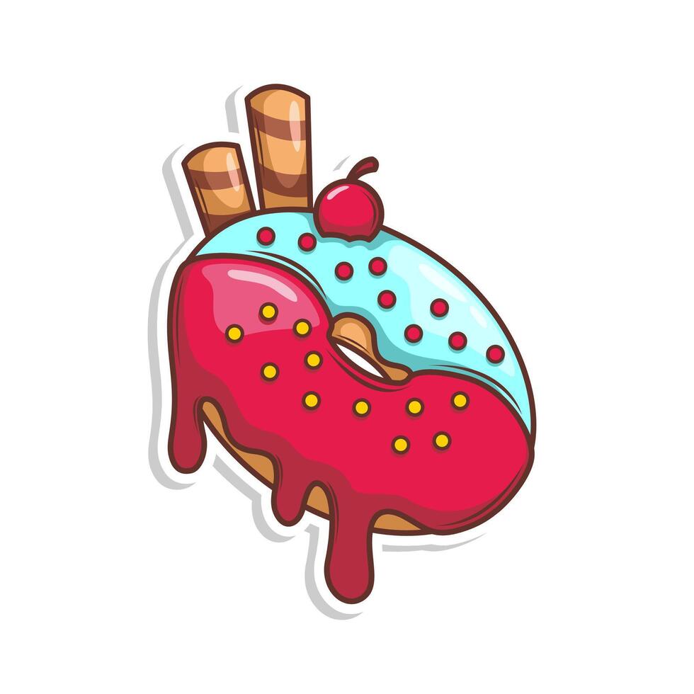 Delicious donut illustration vector