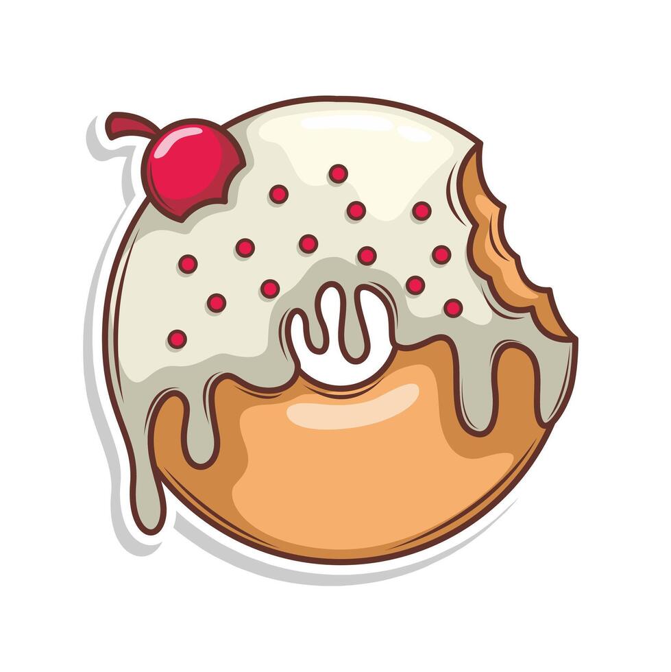 Delicious donut illustration vector