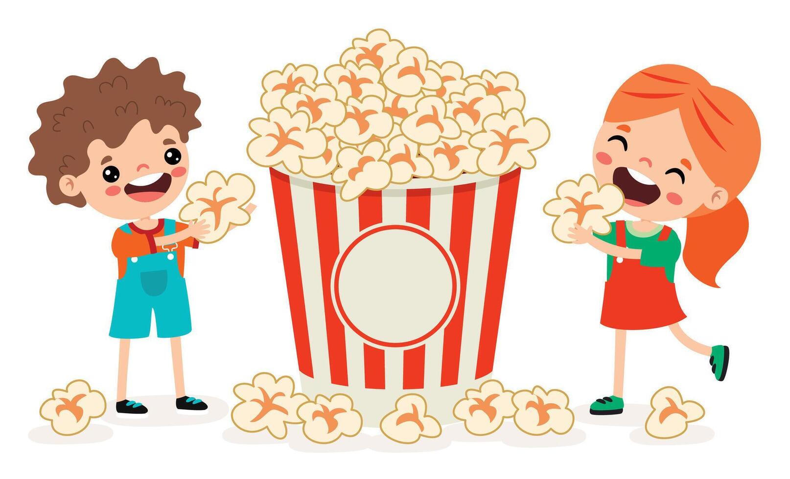 Drawing Of A Popcorn vector