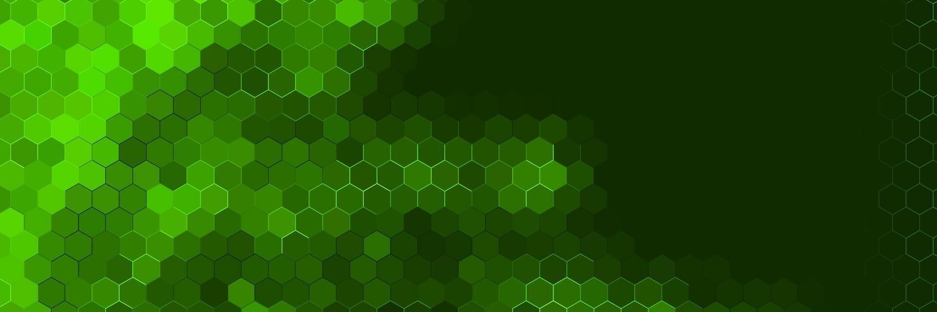 dark green futuristic technology background with colorful hex pattern vector