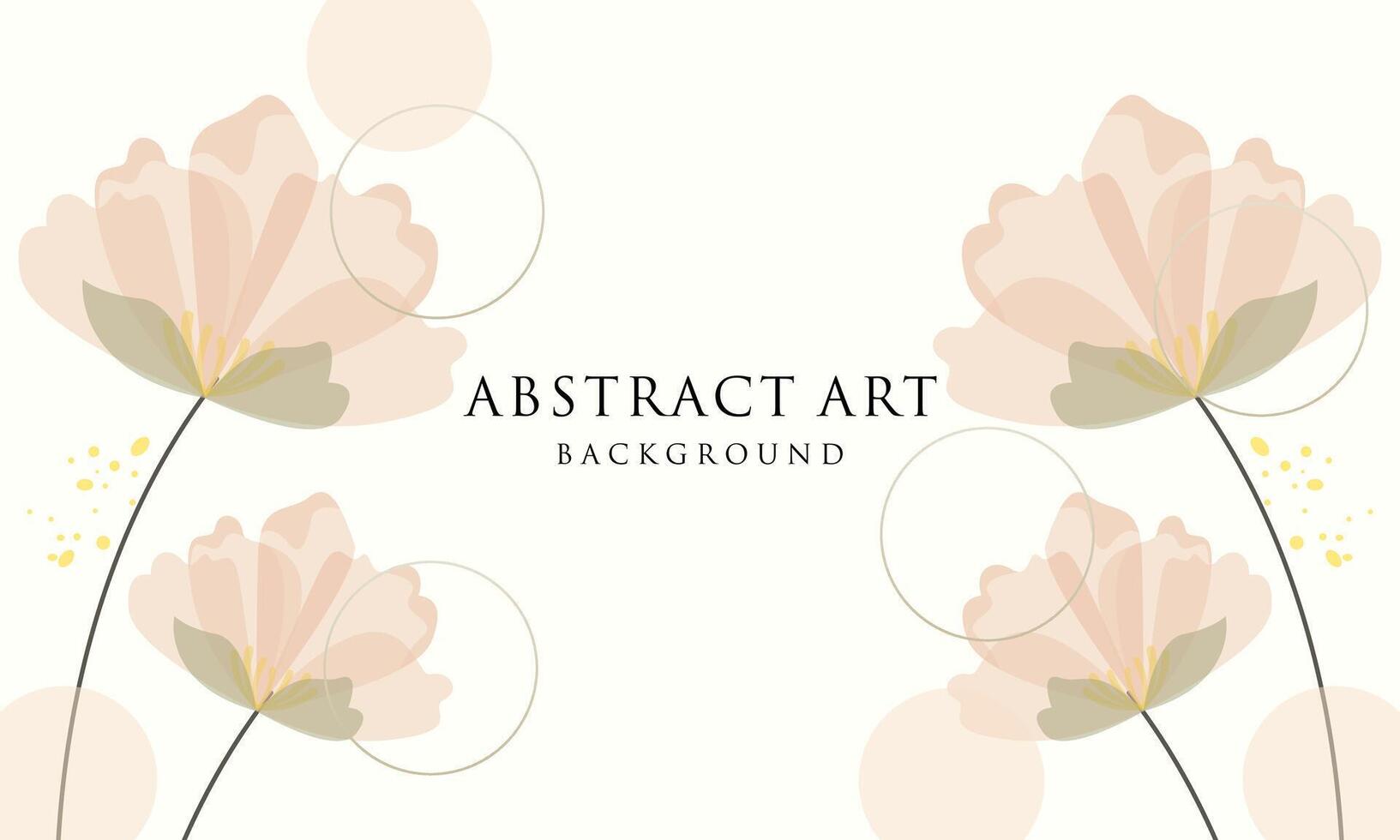 Abstract art background . Line art flower and botanical leaves vector