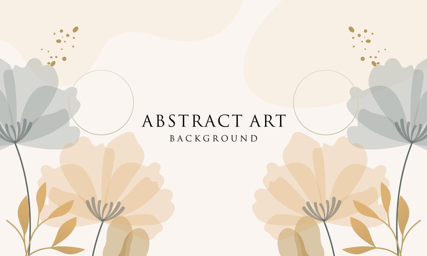 Abstract art background . Line art flower and botanical leaves vector