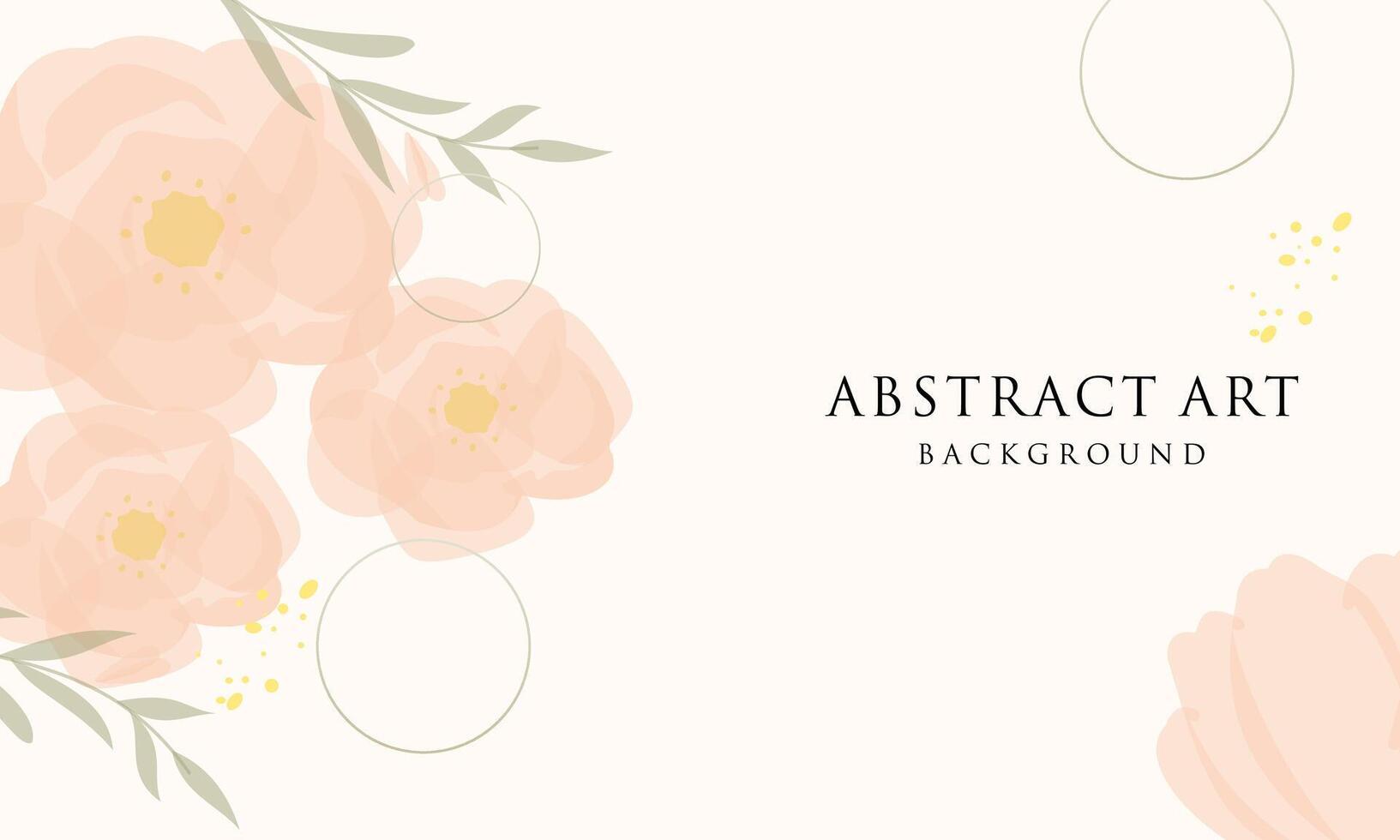 Abstract art background . Line art flower and botanical leaves vector