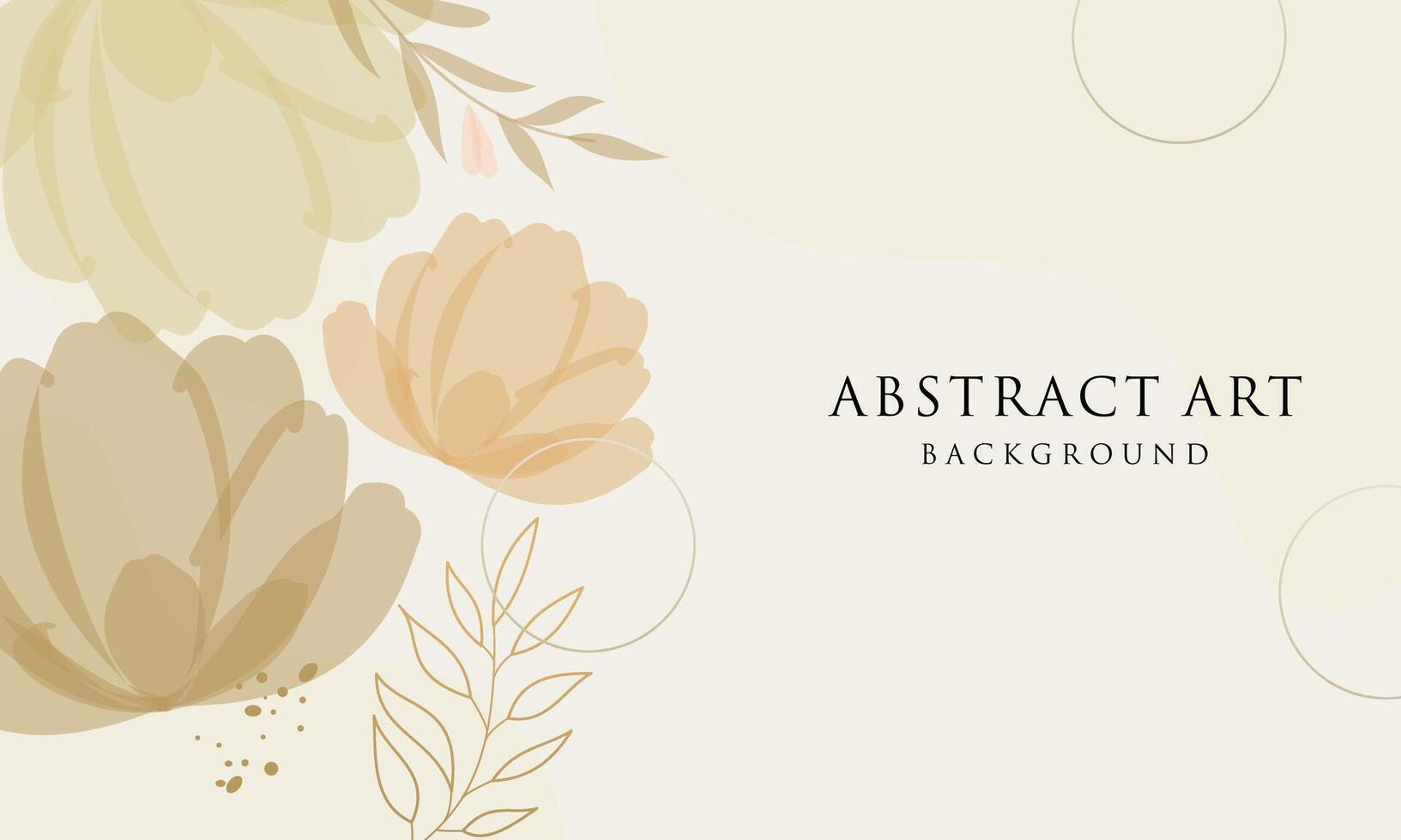 Abstract art background . Line art flower and botanical leaves vector