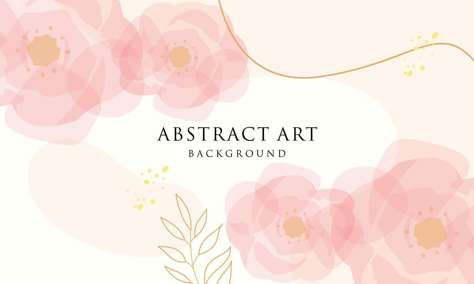 Abstract art background . Line art flower and botanical leaves vector