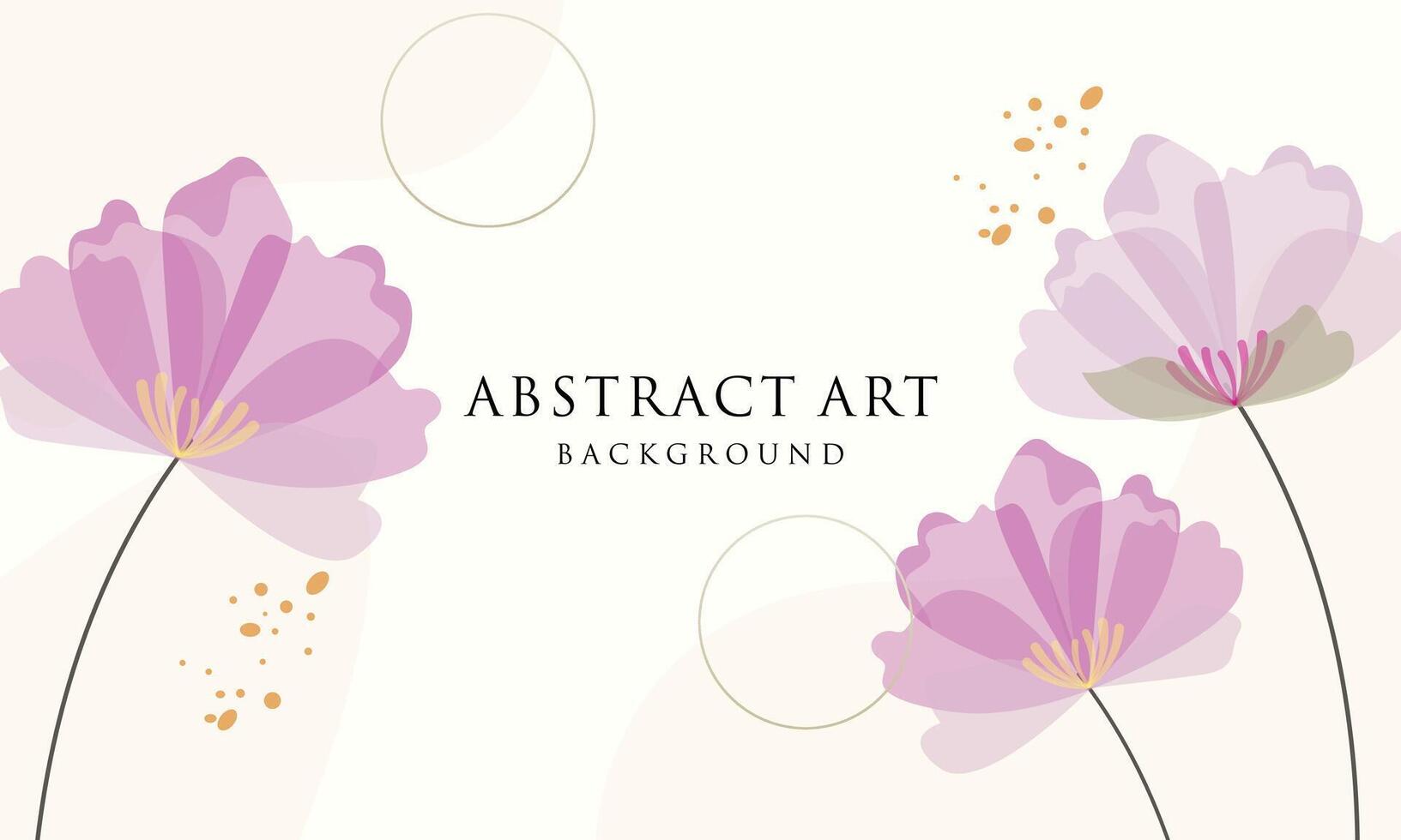 Abstract art background . Line art flower and botanical leaves vector