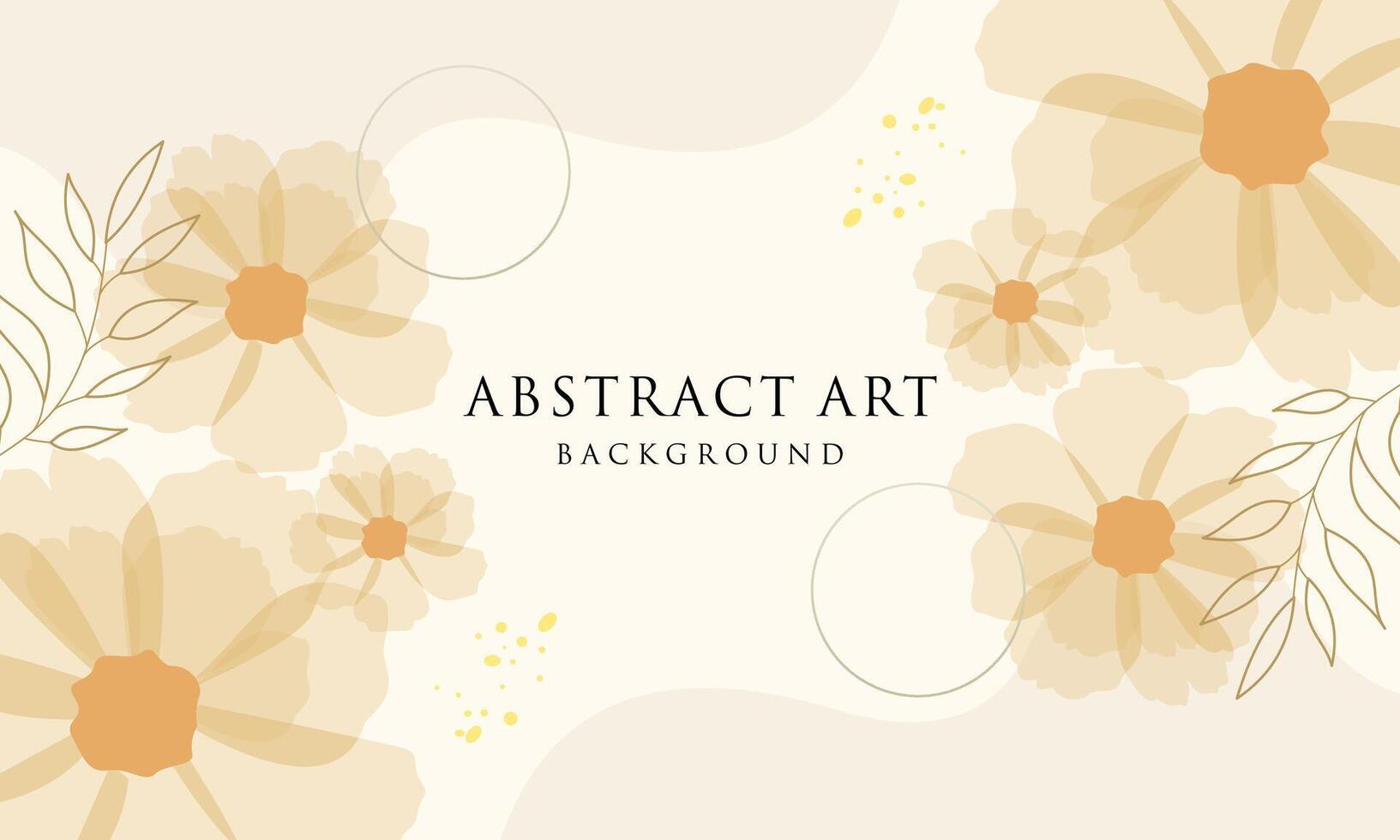 Abstract art background . Line art flower and botanical leaves vector