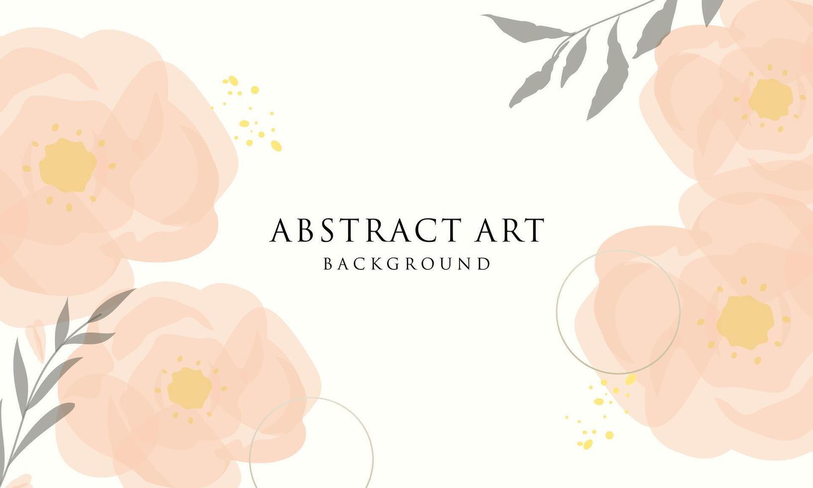 Abstract art background . Line art flower and botanical leaves vector