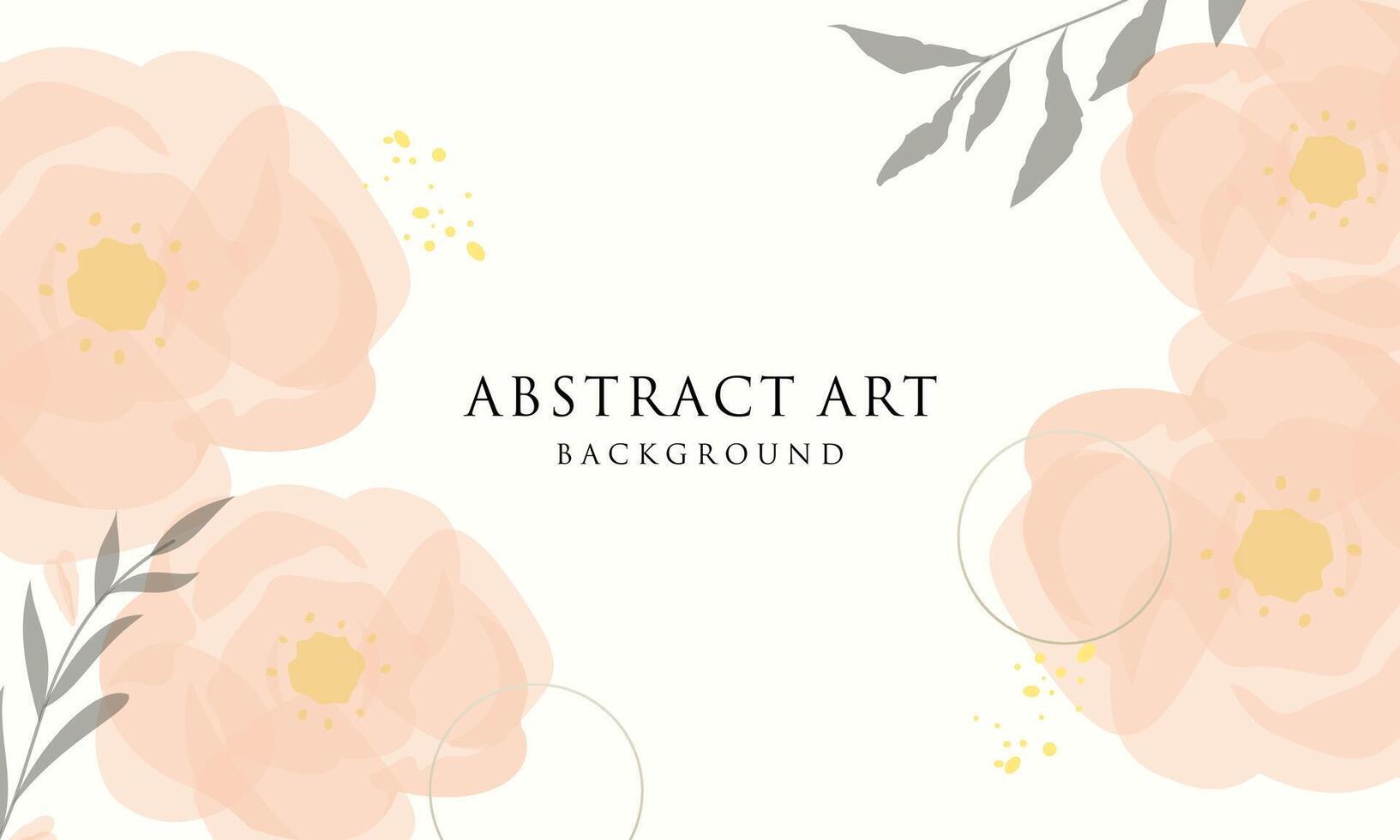 Abstract art background . Line art flower and botanical leaves vector